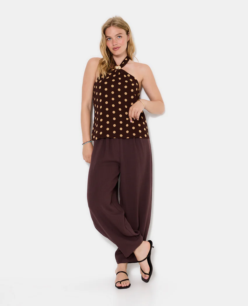 Pimkie Top dos-nu en voile motif pois