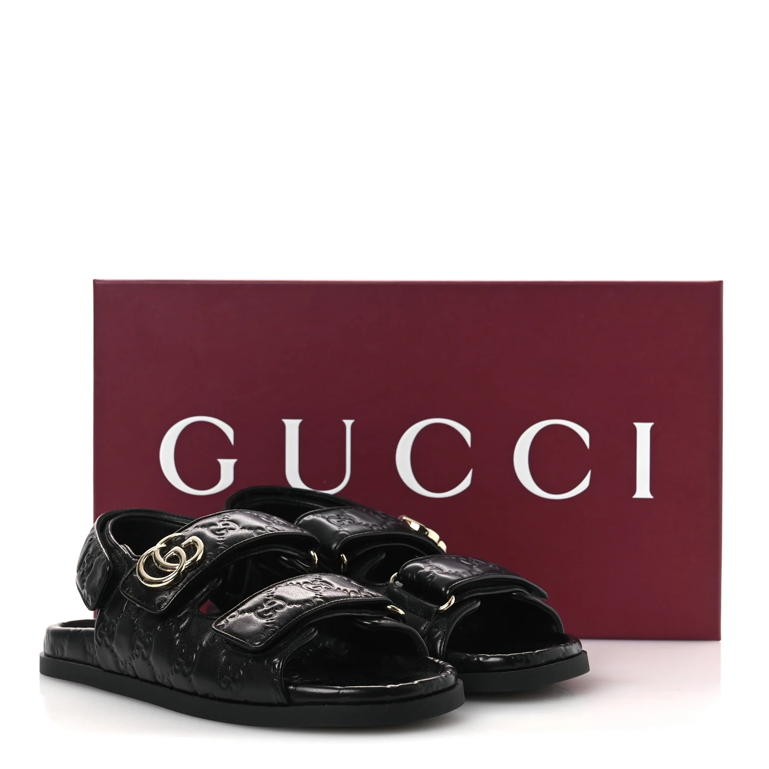 Guccissima GG Embossed Womens Sandals 37 Black - Top Club
