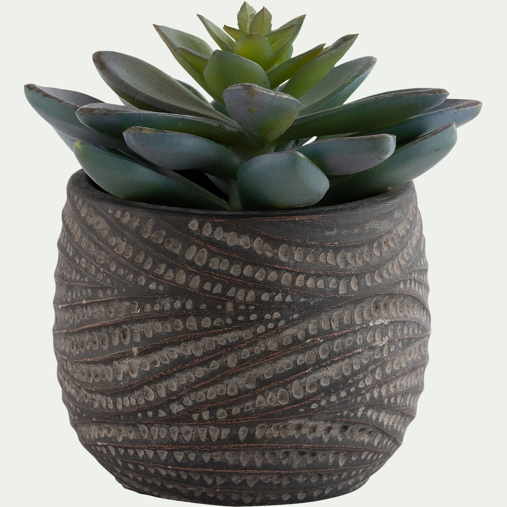 JASIN - Cache-pot en ciment D5xH6,5cm - gris