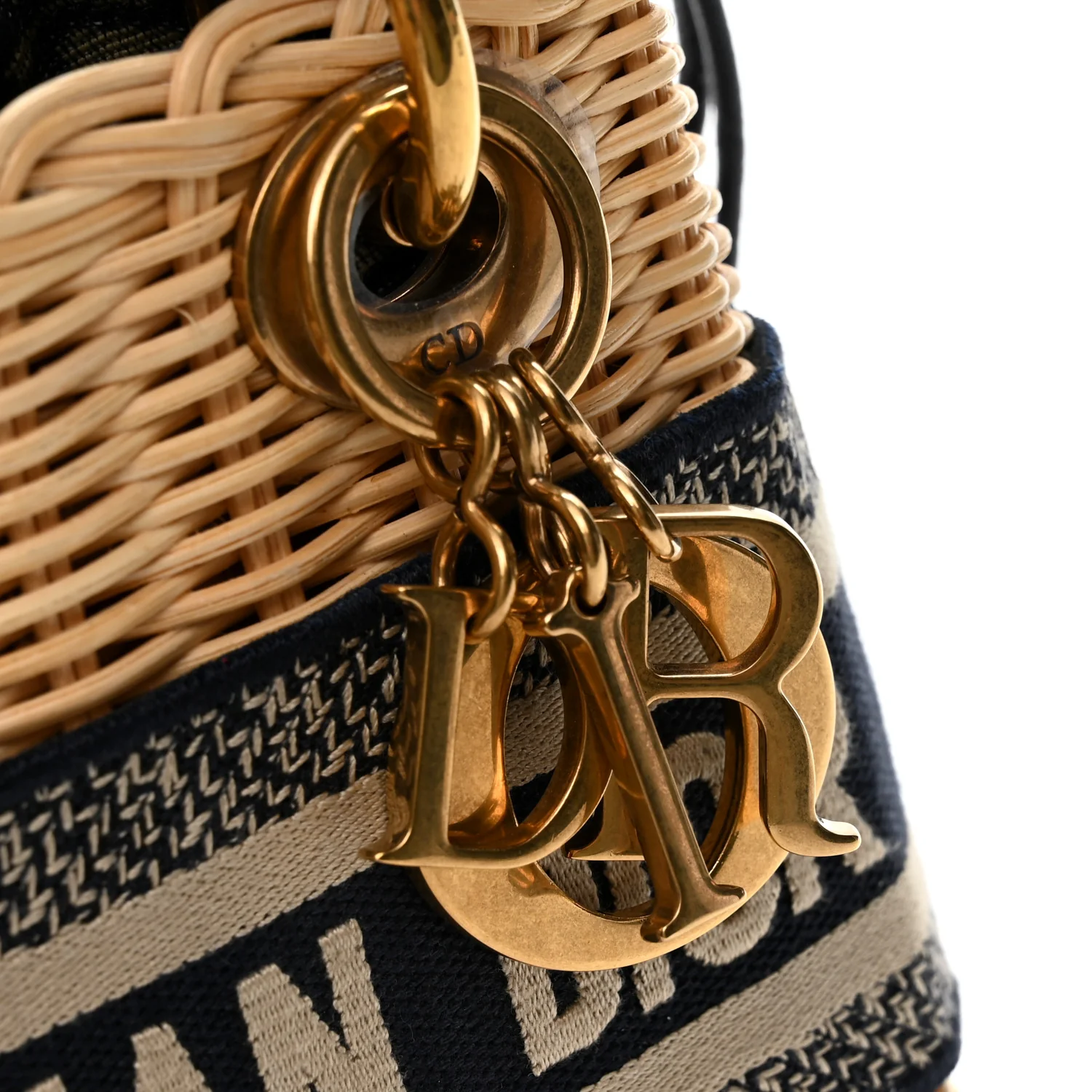 Wicker Oblique Mini Lady Dior Bag Blue - Top Club