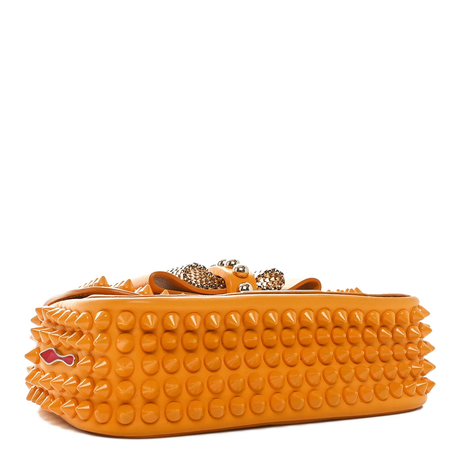 Calfskin Spiked Sweety Charity Crossbody Bag Yellow - Top Club