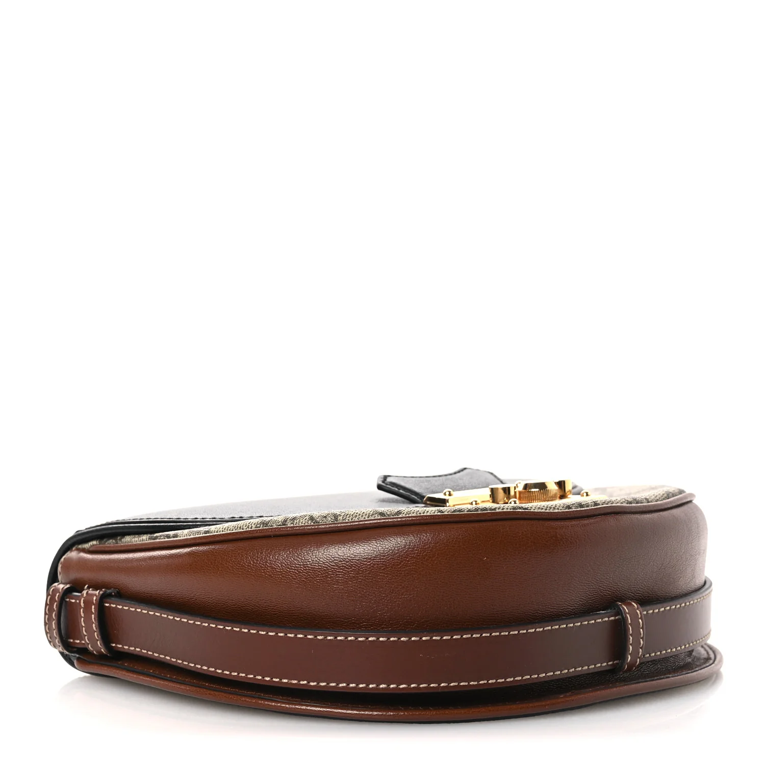GG Supreme Monogram Calfskin Small Padlock Messenger Shoulder Bag Beige Black Cuir - Top Club