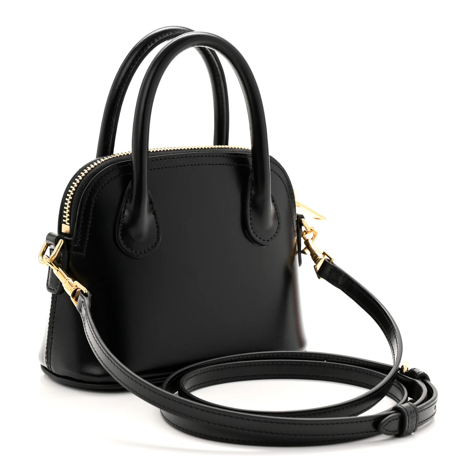 Shiny Calfskin Mini Honorine Bag Black - Top Club