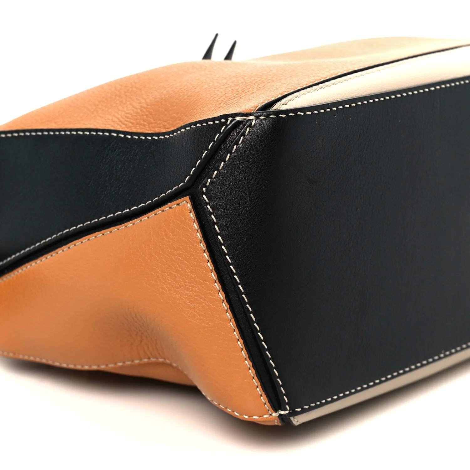 Calfskin Small Puzzle Bag Amber Light Oat Black - Top Club