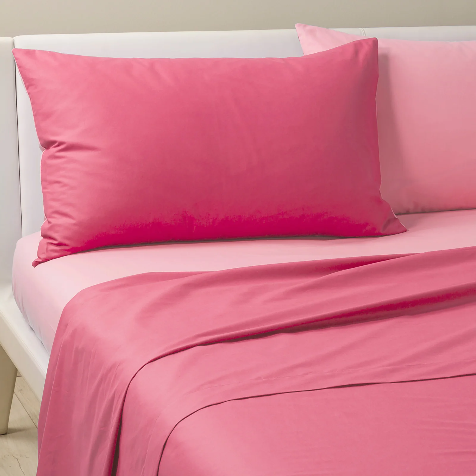 Complete Newbicolor cotton sheets square and half coral caleffi home