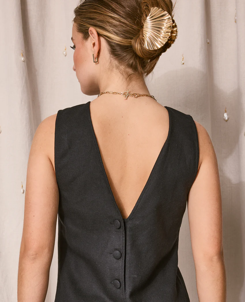 Pimkie Robe courte lin avec dos dégagé et boutonné