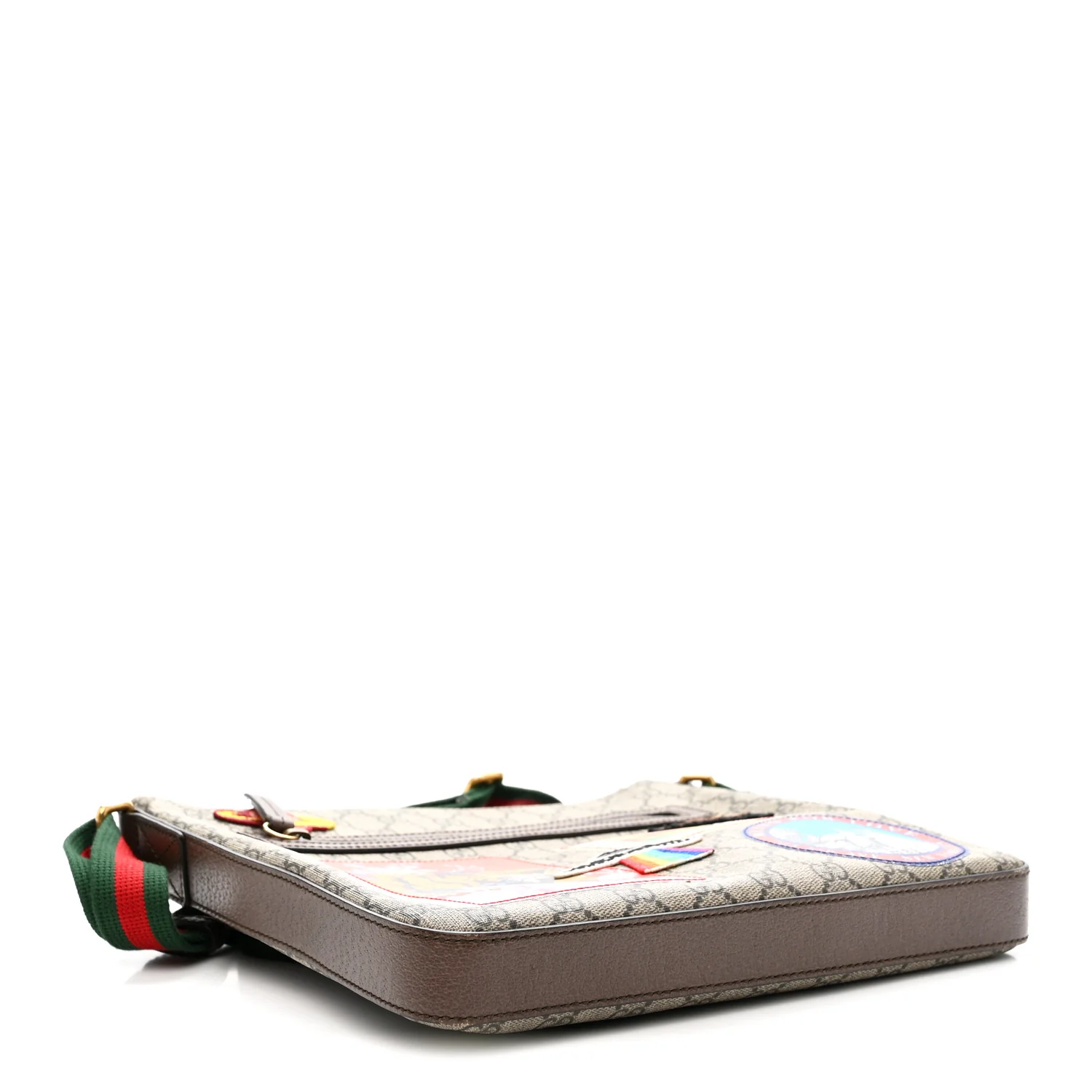 Soft GG Supreme Monogram Courrier Web Medium Flat Messenger Bag Beige New Acero Multicolor - Top Club