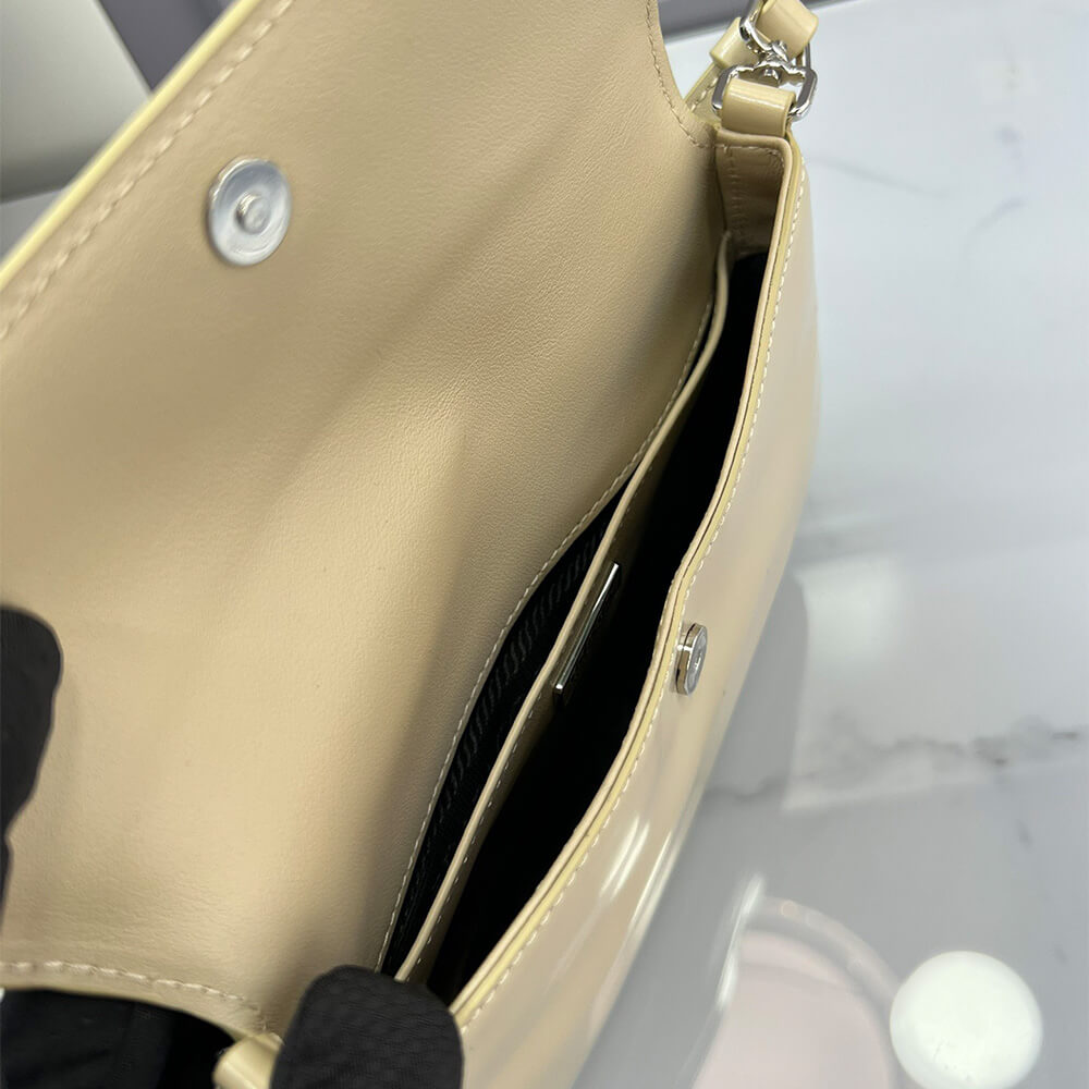 Small Prada Cleo brushed leather shoulder bag with flap - Top Club