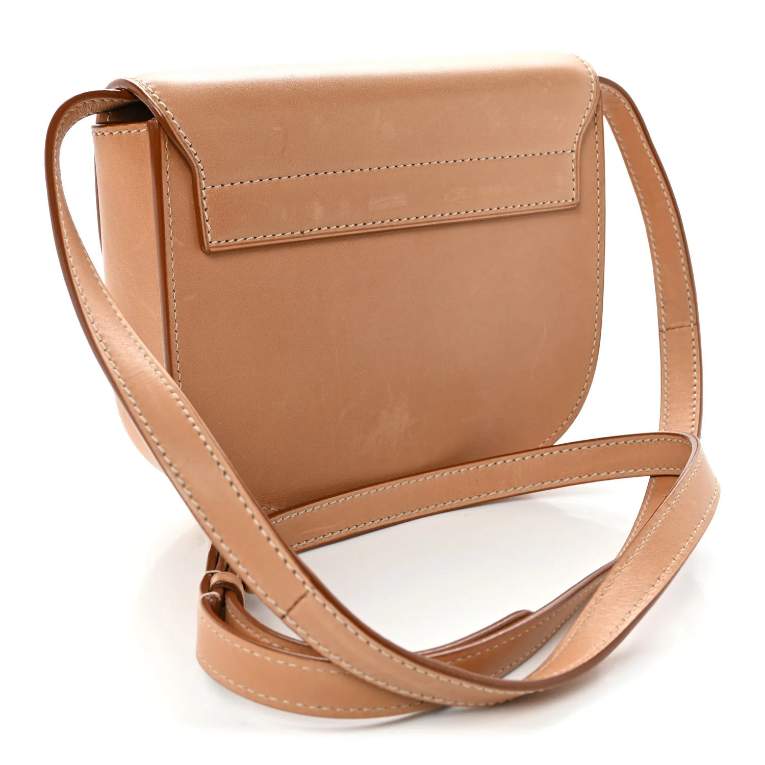 Smooth Vintage Calfskin Small Kaia Satchel Brown Gold - Top Club
