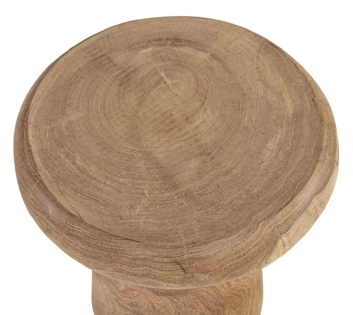 Luxury solid wood side table / stool natural color Ø 40 x H. 48 cm - luxury furniture