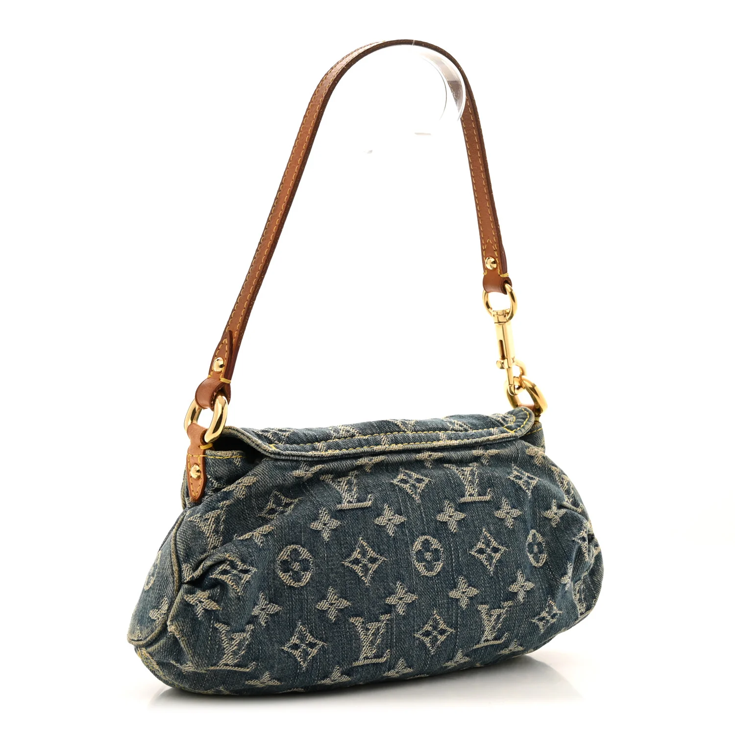 Monogram Denim Mini Pleaty Blue - Top Club
