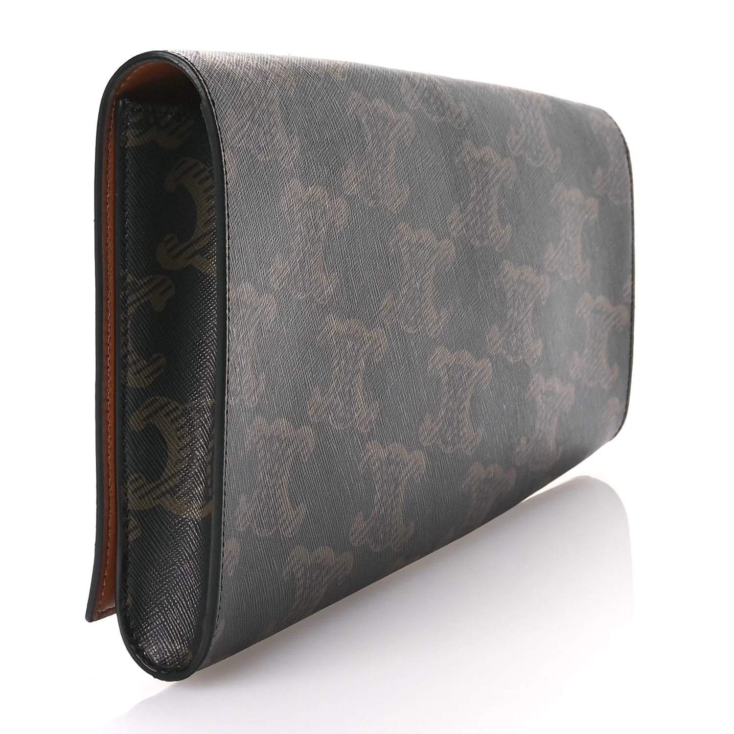 Triomphe Canvas Asymmetric Clutch Tan - Top Club