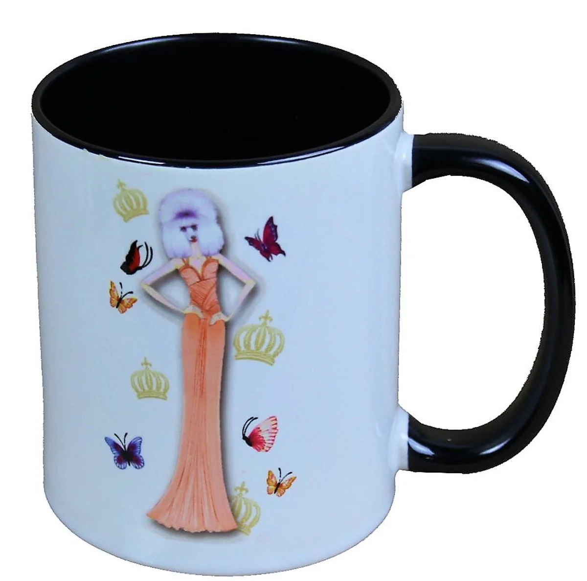Harald Glööckler Pompöös cup dog with orange evening dress - designed by Harald Glööckler