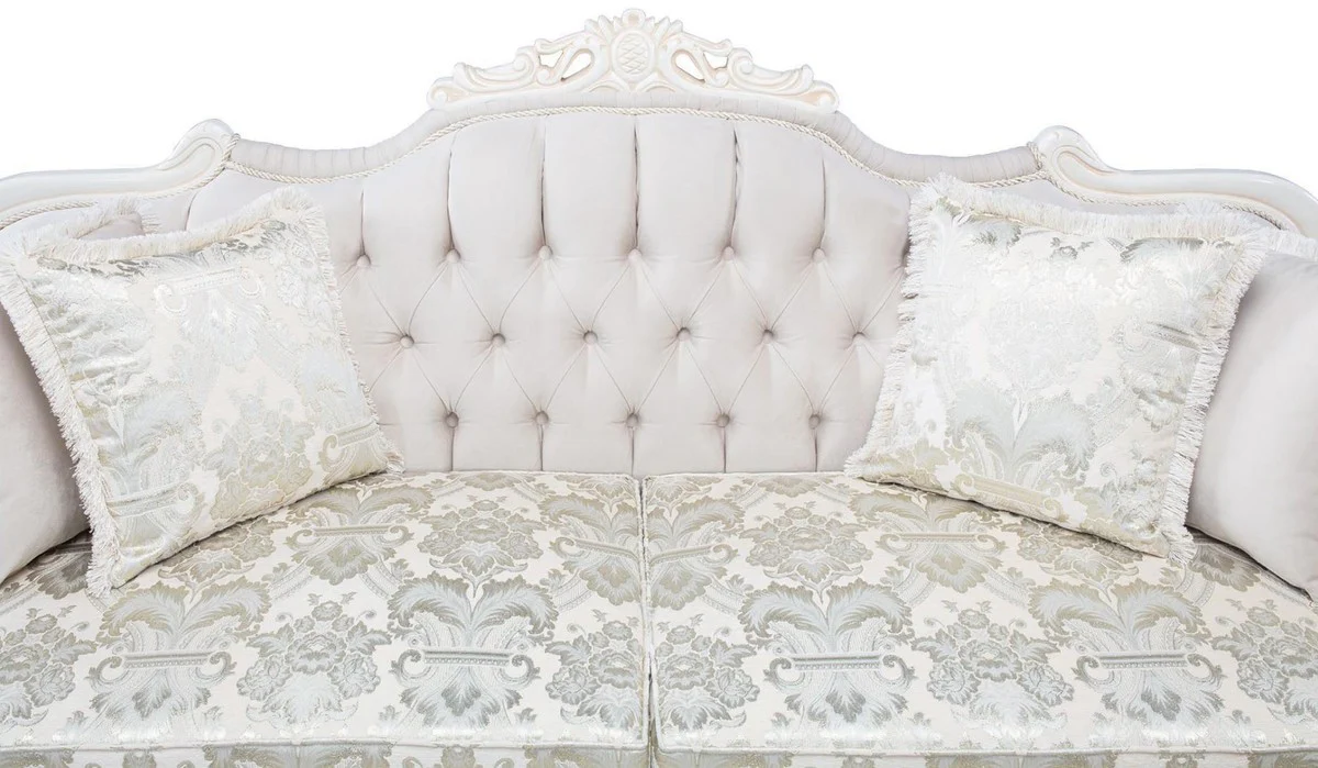 Luxury baroque living room set light pink / white / beige - 2 sofas & 2 armchairs & 1 coffee table - magnificent living room furniture in baroque style