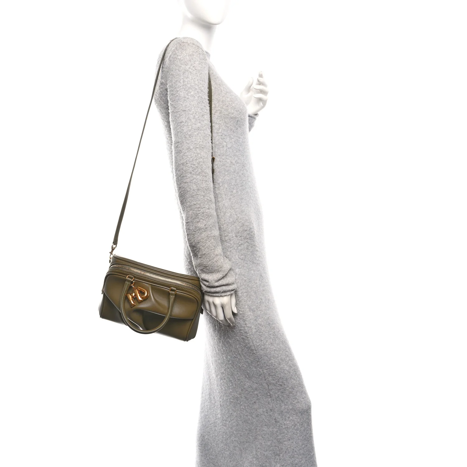 Lambskin Small The Wave Bag Olive