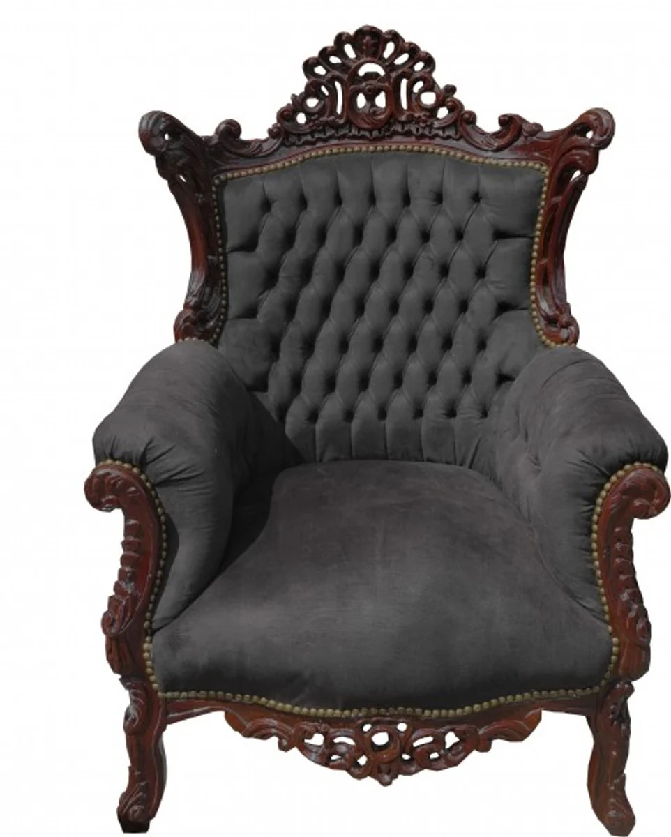 Baroque living room set black/brown - 2 sofa + 2 armchairs - Limited Edition!