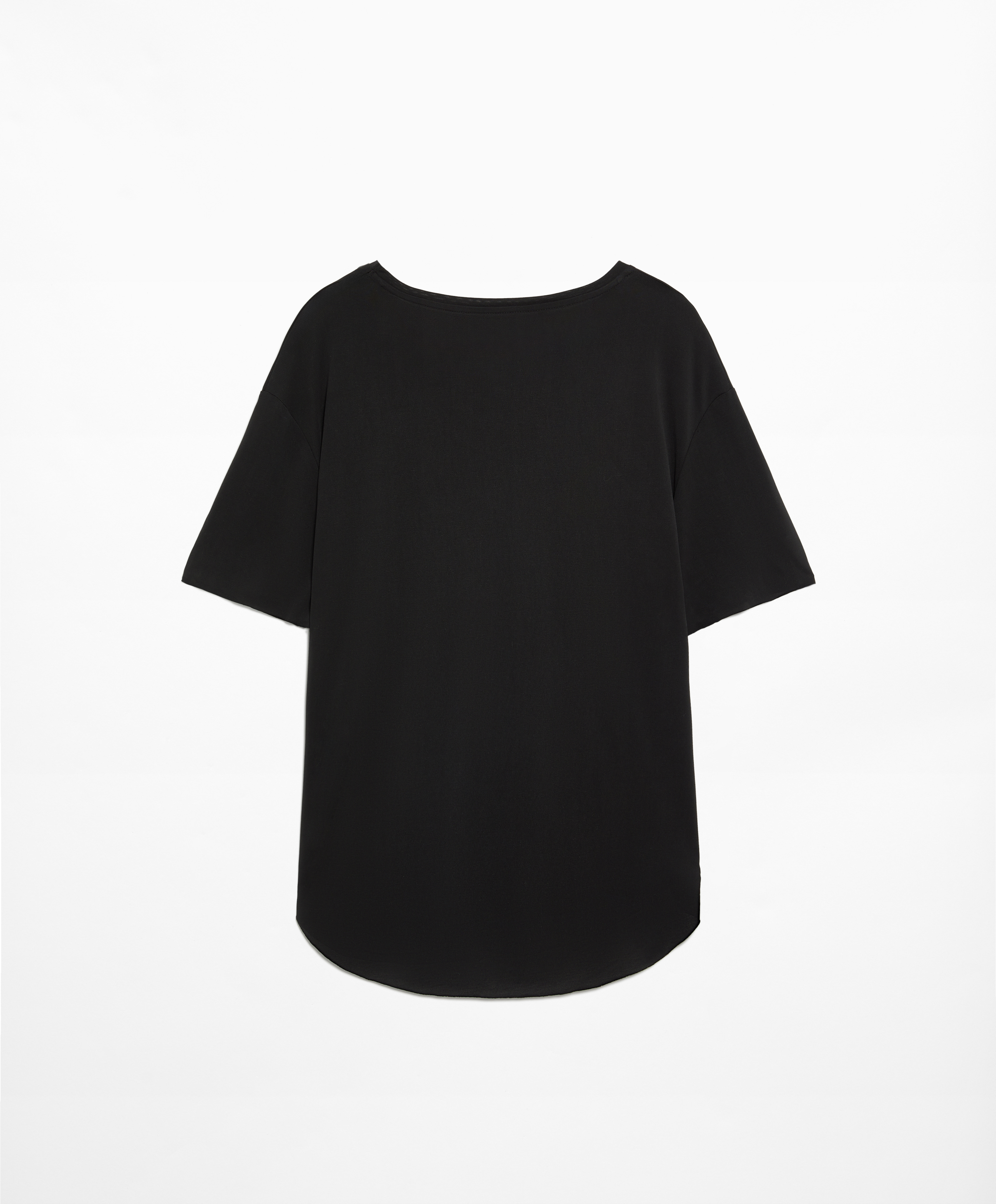 OYSHO Modal blend short-sleeved slogan T-shirt