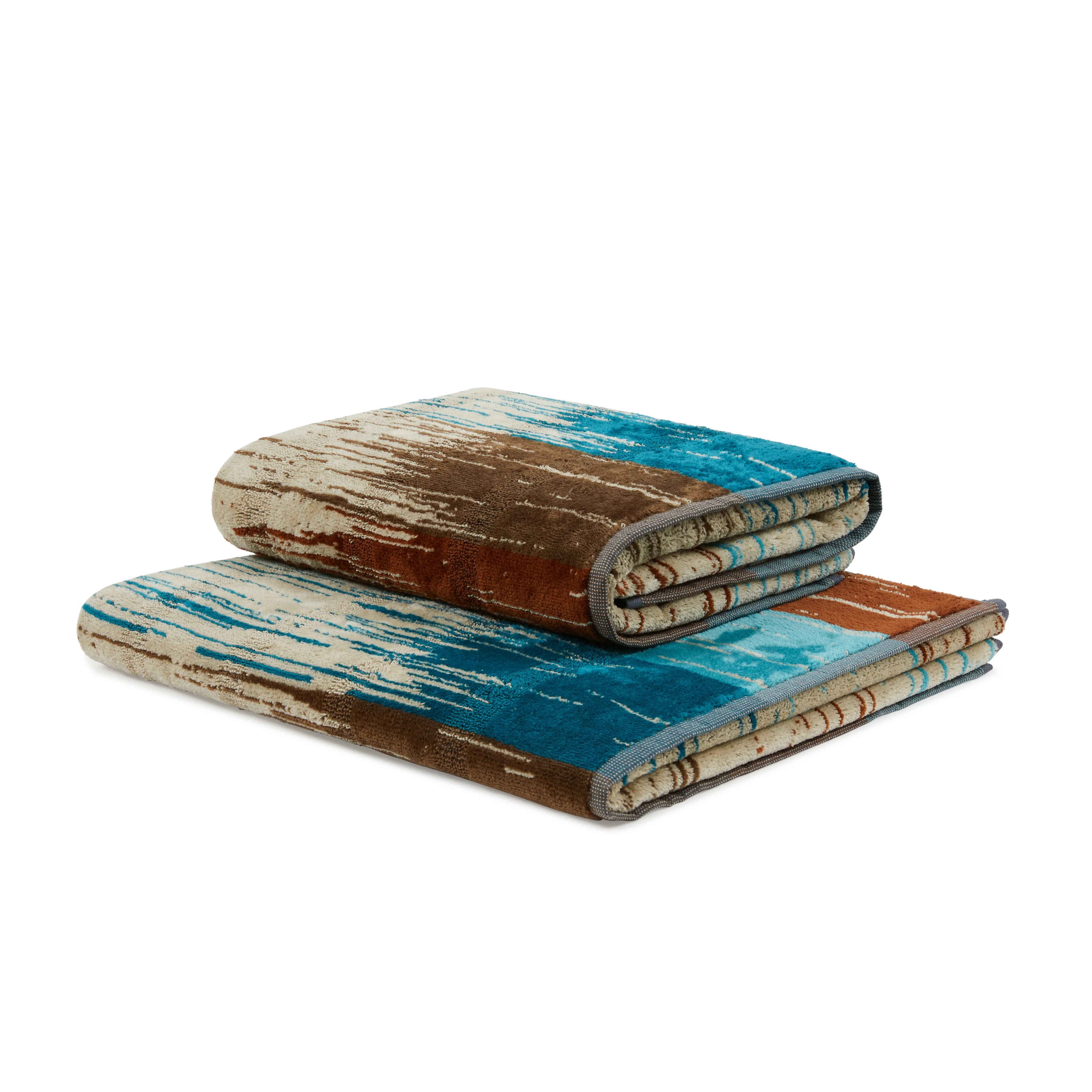 Asciugamano Con Ospite In Spugna Mhambi 40X60+60X100 Turchese Carrara