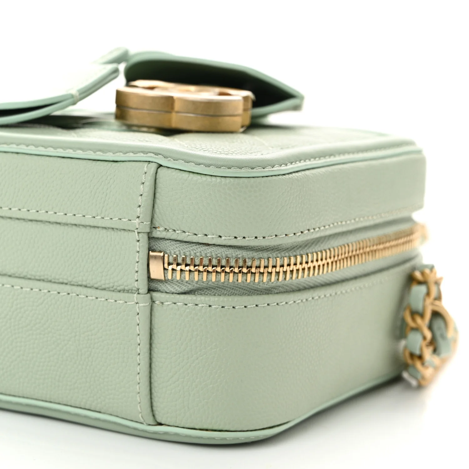Caviar Quilted Small CC Filigree Vanity Case Mint - Top Club