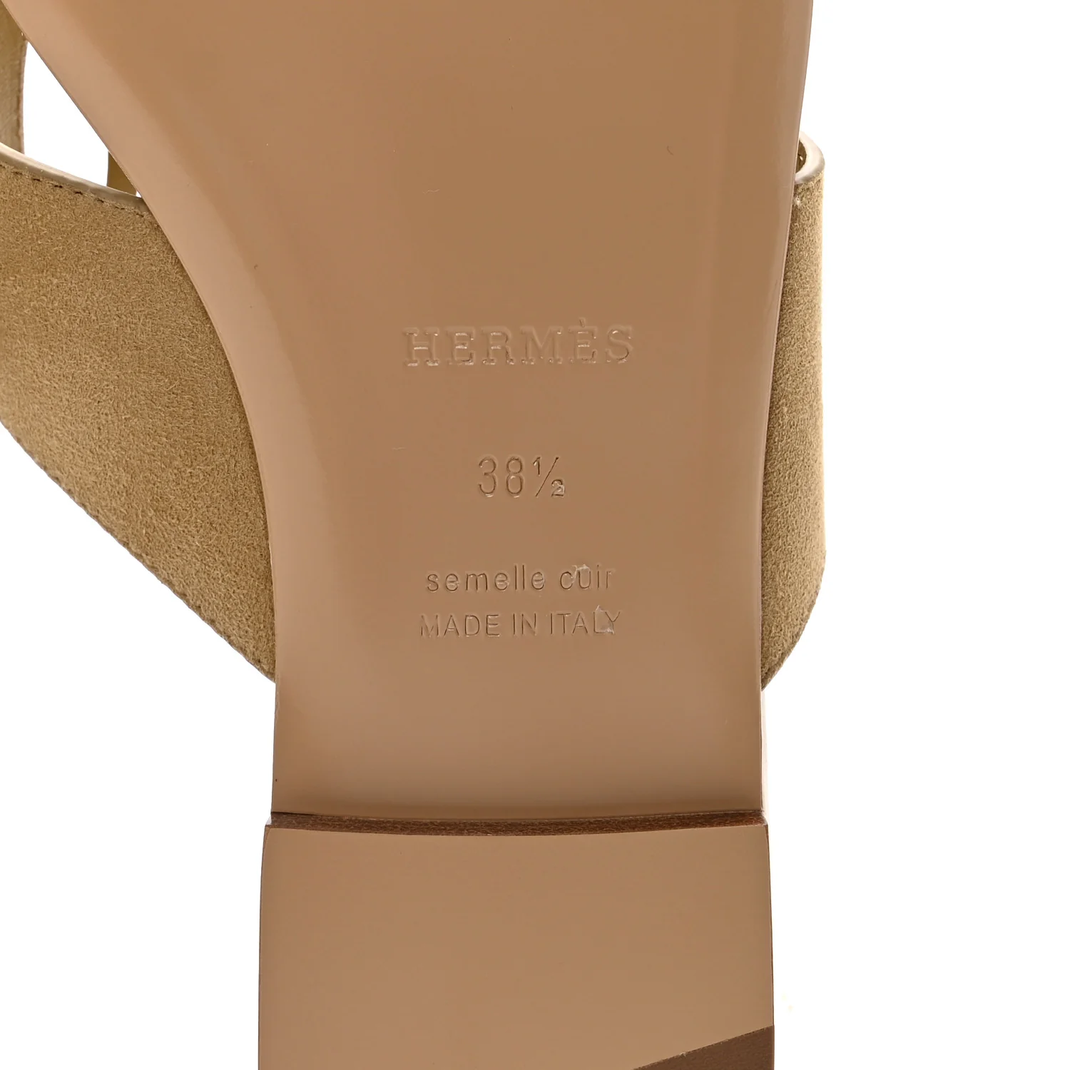 Suede Goatskin Womens Mage Sandals 38.5 Beige Albatre - Top Club