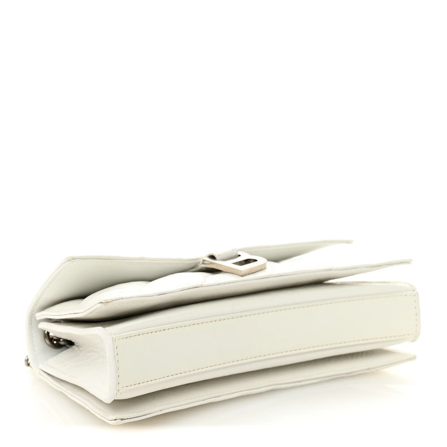 Crushed Calfskin Quilted Small Crush Chain Bag Optic White - Top Club