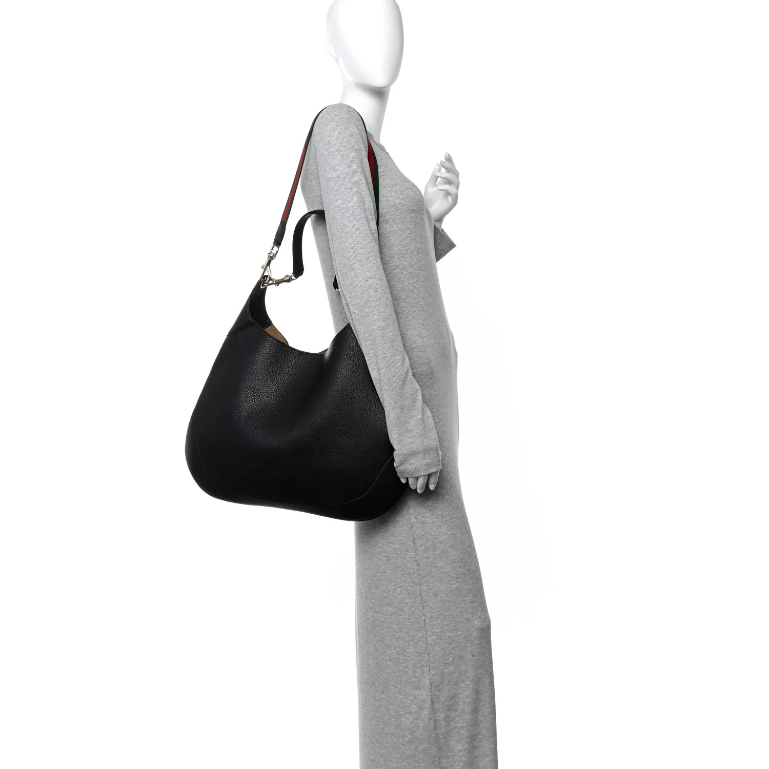 Soft Grained Calfskin Maxi B Hobo Black