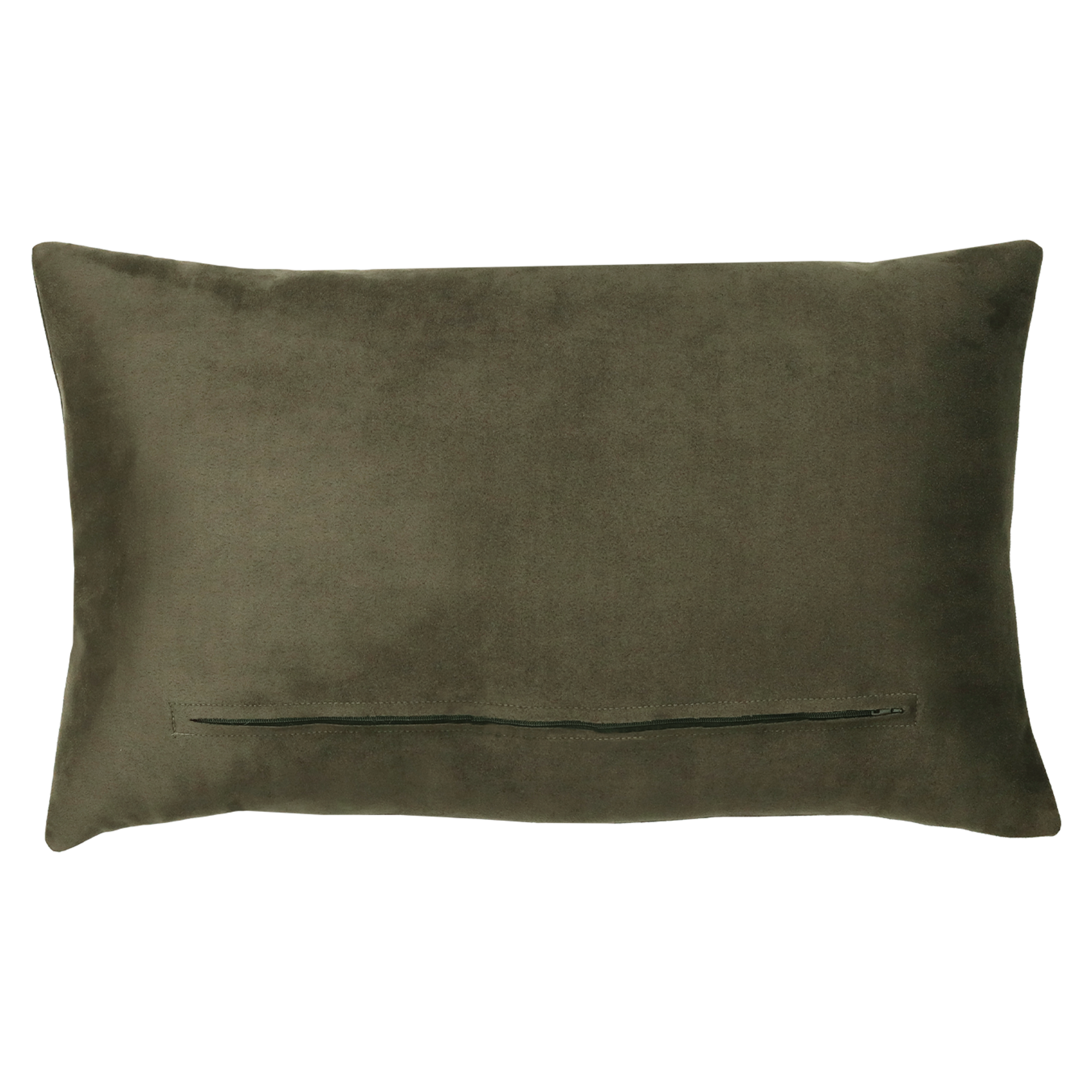 Sierkussen bont ruit olijf 56x36 cm