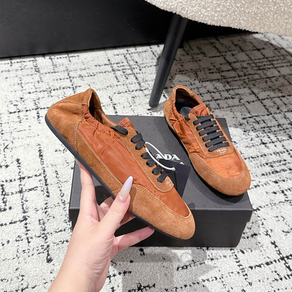 PRADA Collapse Re-Nylon and suede sneakers - Top Club
