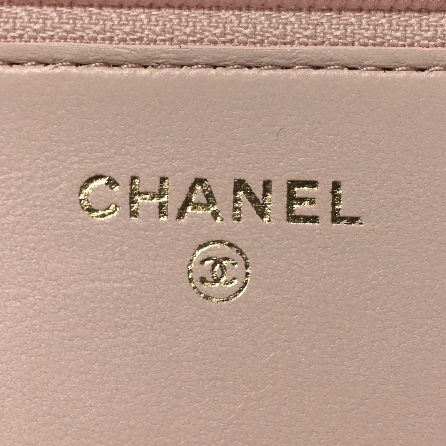 Lambskin Quilted CC Pearl Crush Wallet on Chain WOC Light Pink - Top Club