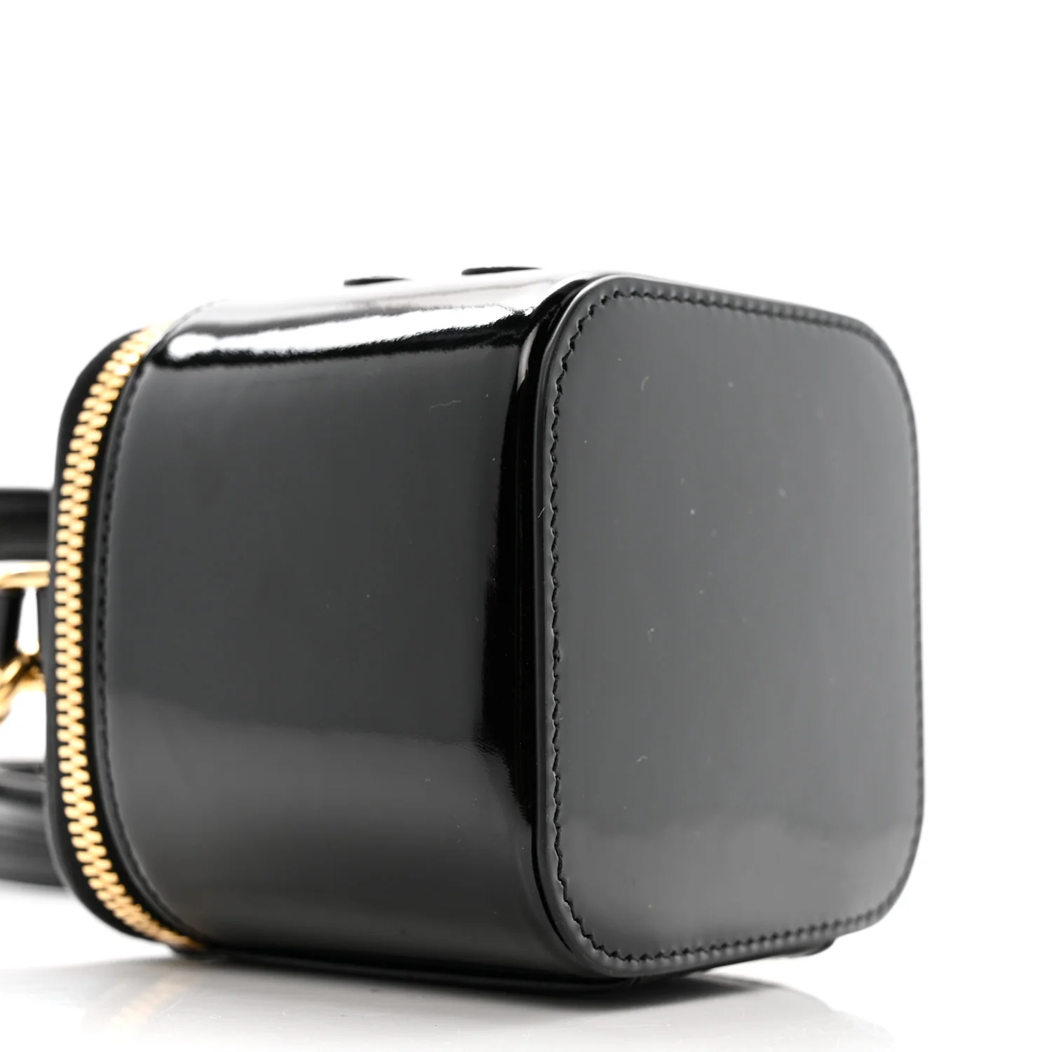 Patent Calfskin Triomphe Mini Vanity Case Black - Top Club
