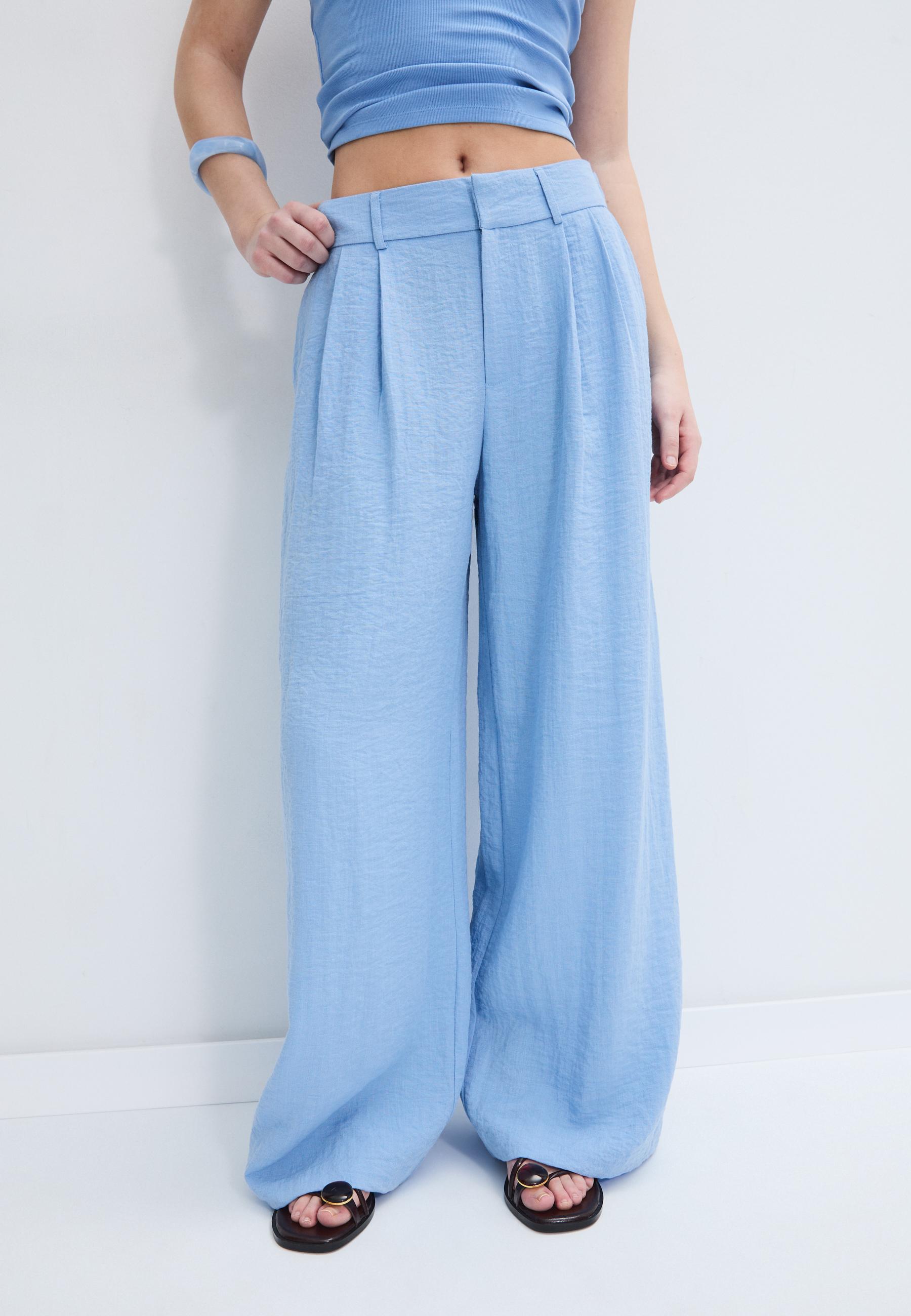 RUSTIC WIDE-LEG TROUSERS WITH ADJUSTABLE BUTTONS