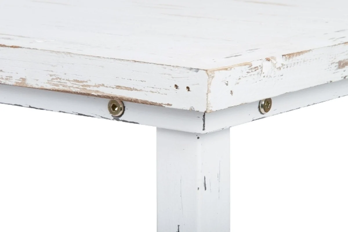 Country house style dining table antique white 100 x 50 x H. 70 cm - Small shabby chic dining room table