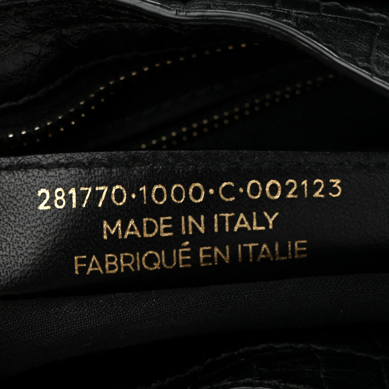 Calfskin Crocodile Embossed Giant 12 Gold Hardware City Black - Top Club