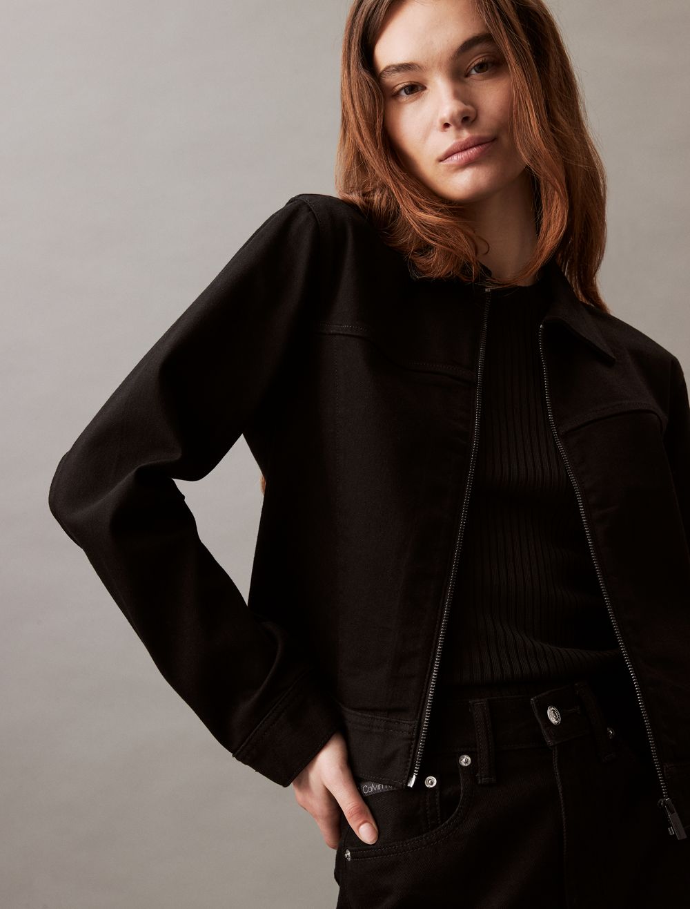 COACH Refined Denim Zip Jacket