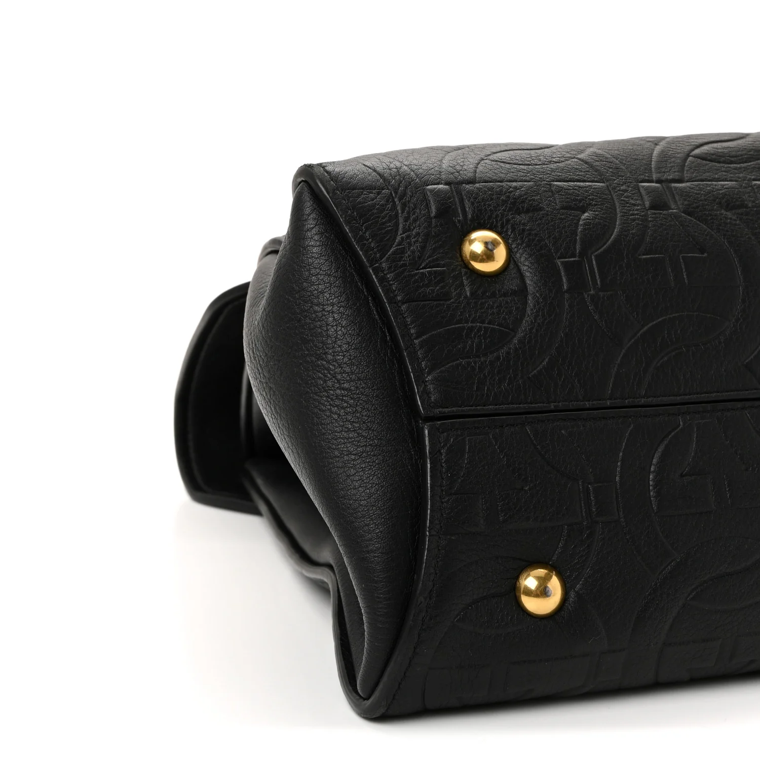 Calfskin Embossed Medium Margot Top Handle Satchel Black - Top Club