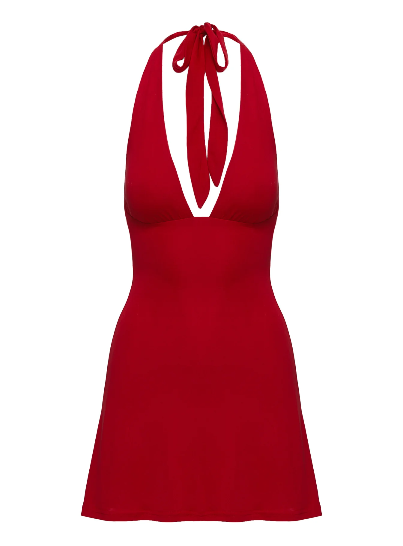 Tinisie Halter Mini Dress Red
