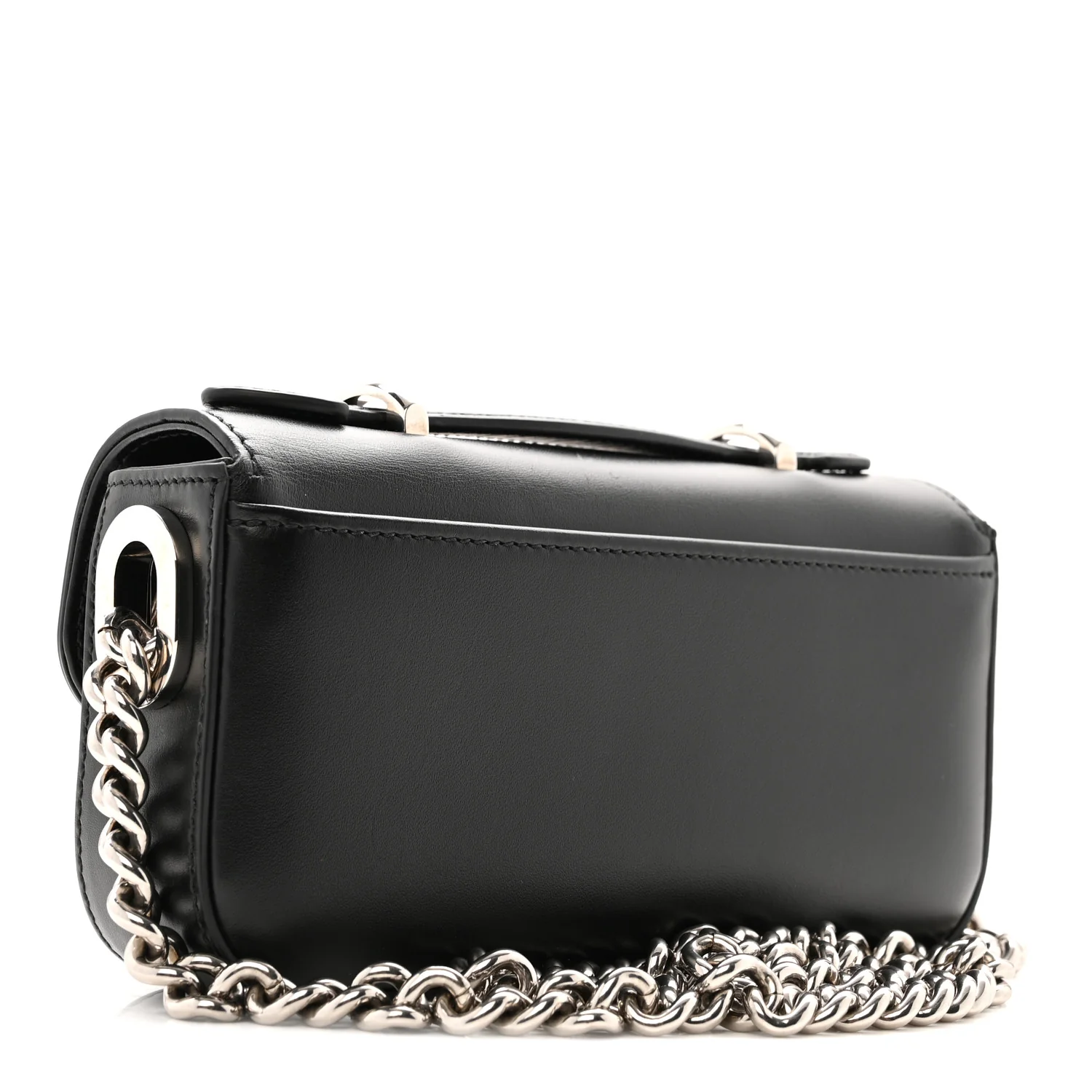 Senna Calfskin Petite GG Top Handle Shoulder Bag Black - Top Club