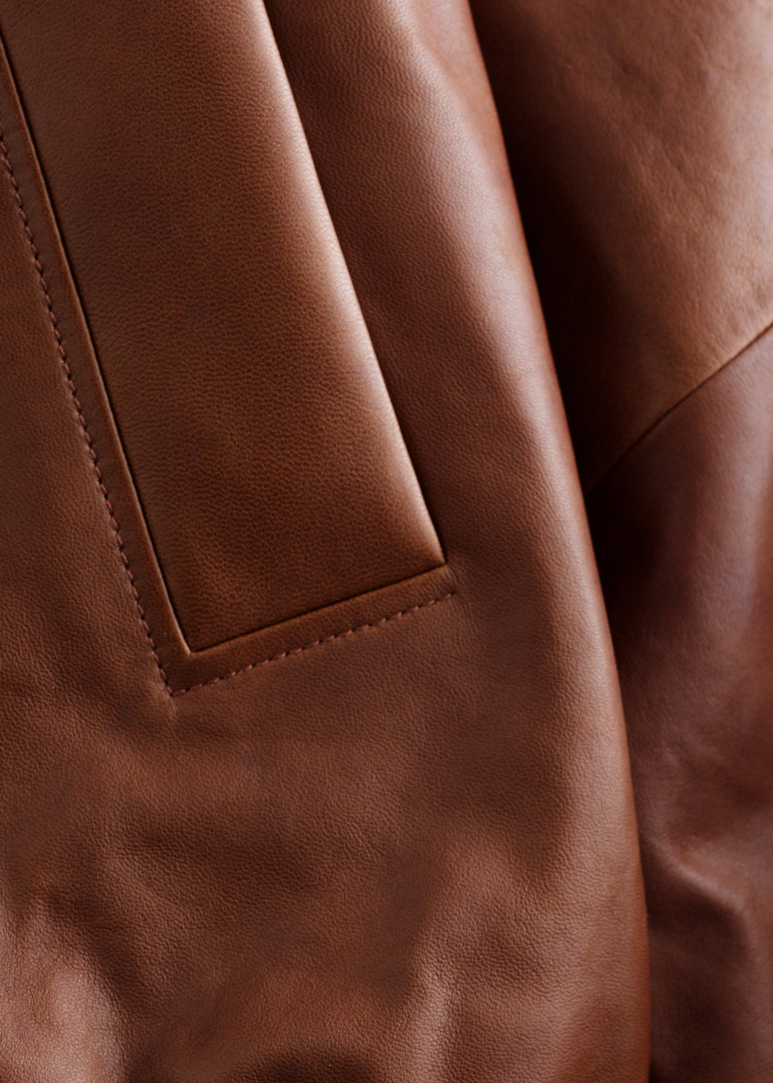 & Other Stories LEATHER BOMBER JACKET