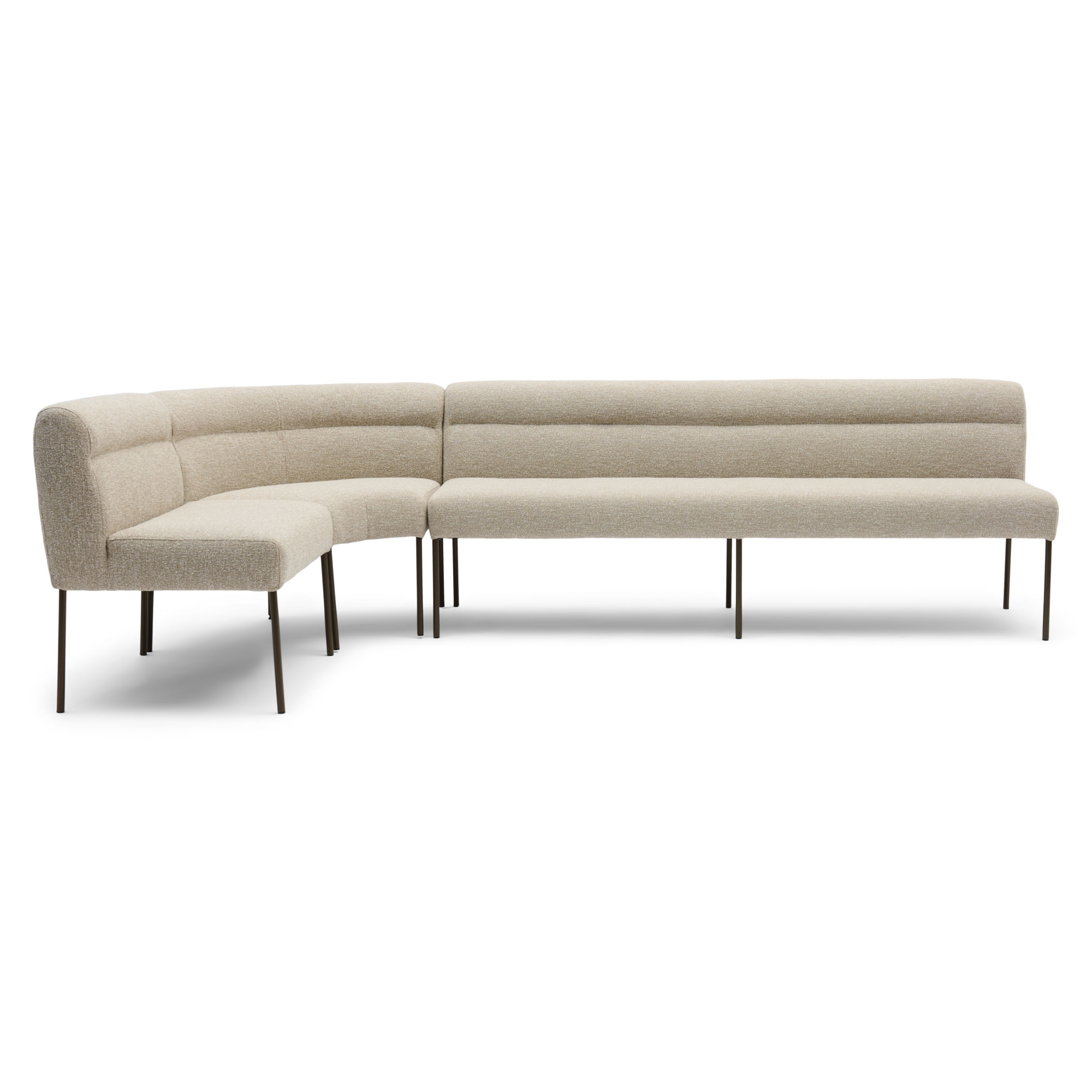 Eetkamerbank Mia lodge beige 285 cm rechts