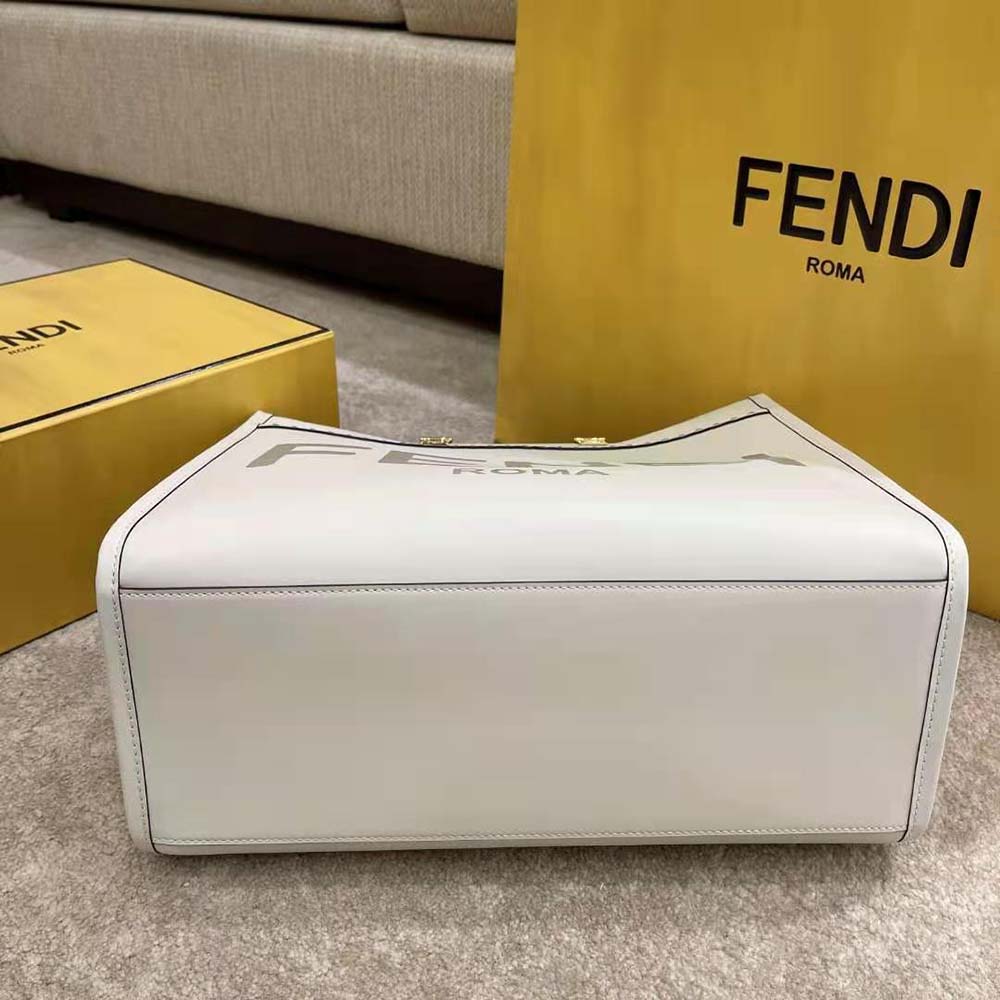 Fd Women Sunshine Medium Leather Shopper-White - Top Club