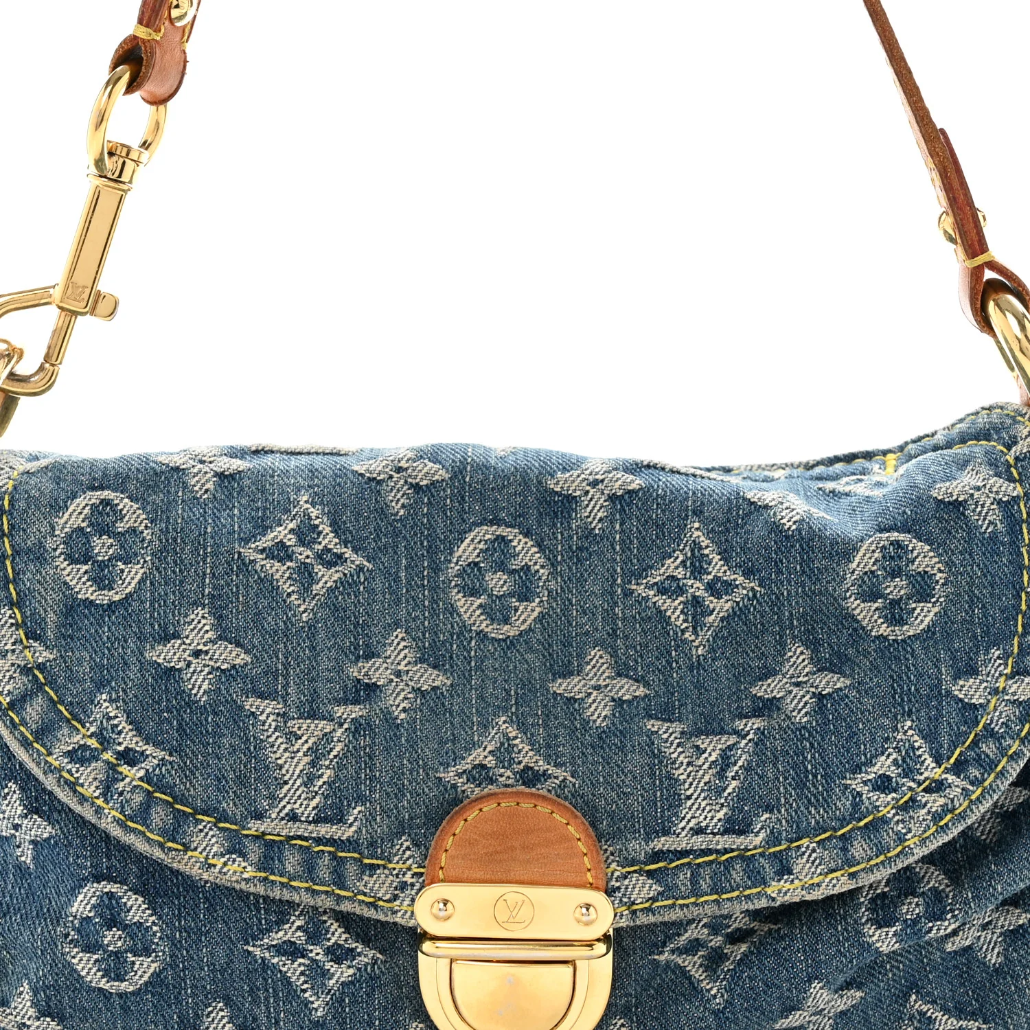 Monogram Denim Mini Pleaty Blue - Top Club