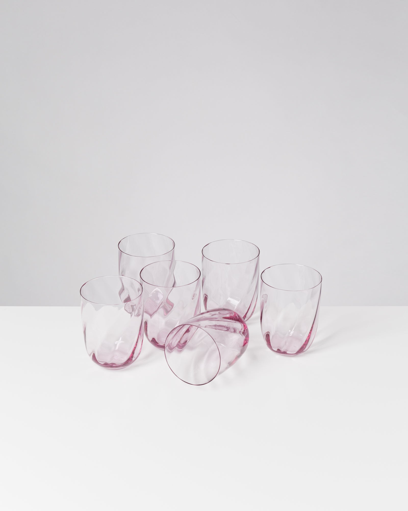Calma Glas groß swirl lila 6er-Set