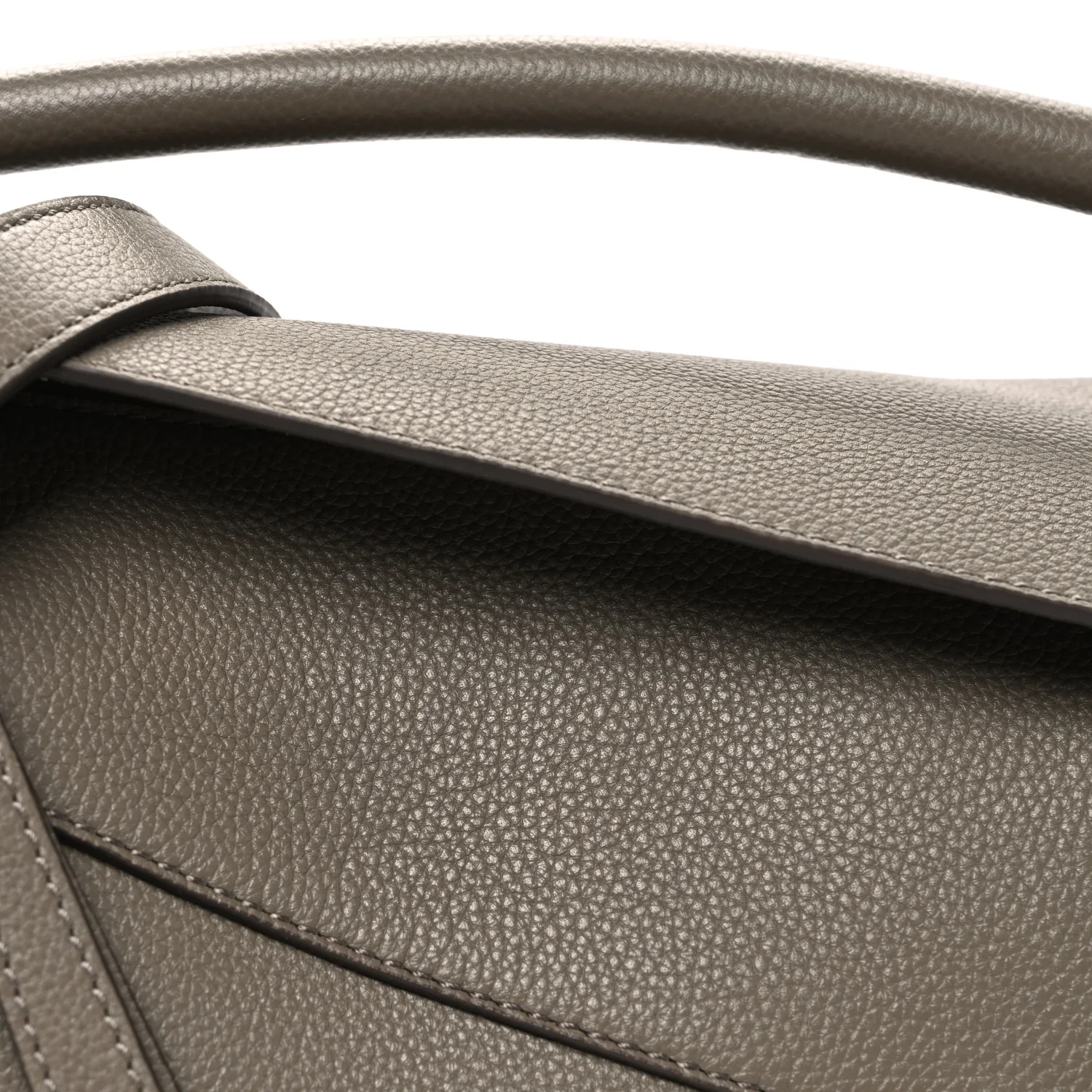 Soft Grained Small Puzzle Edge Bag Taupe - Top Club