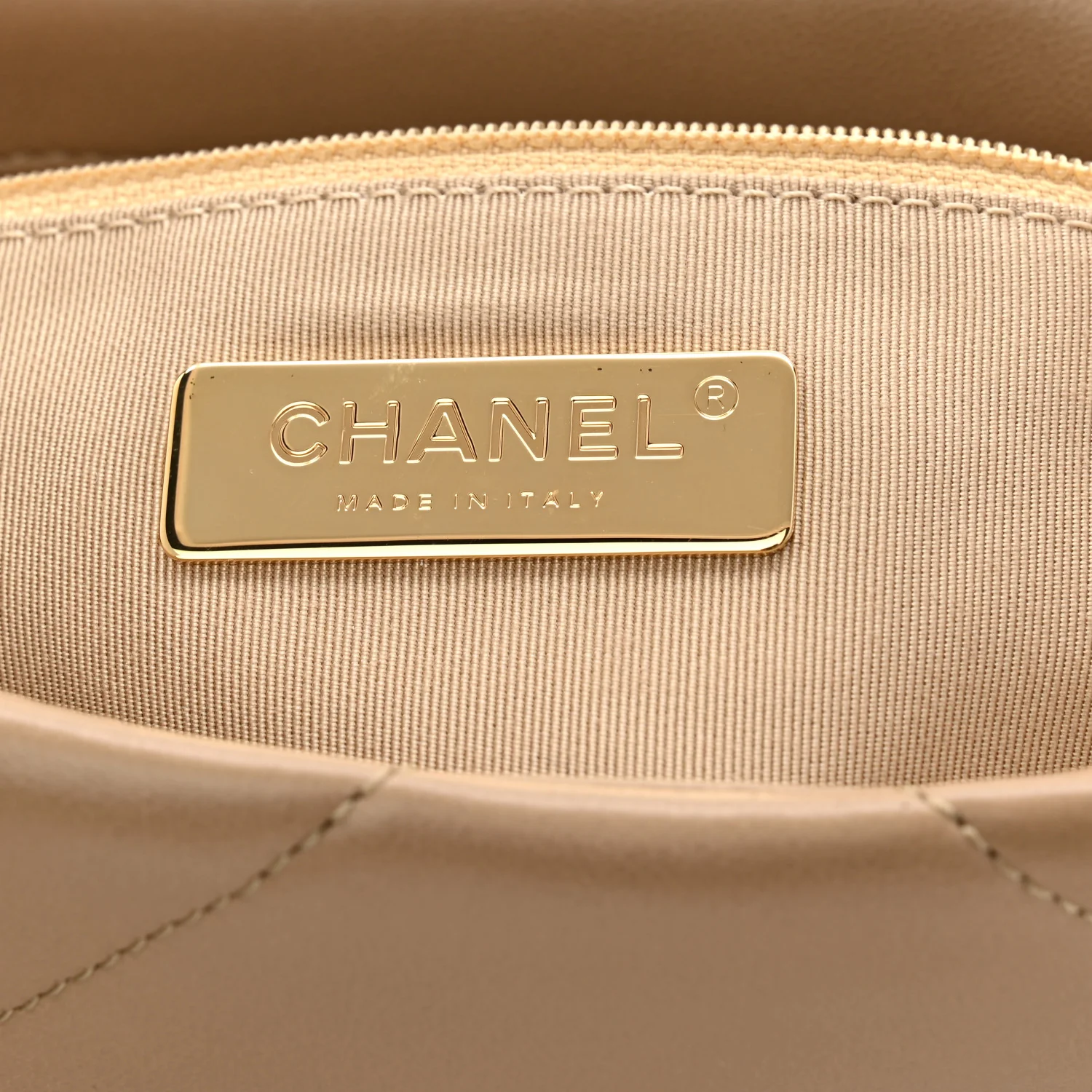 Lambskin Quilted Medium Chanel 19 Flap Dark Beige - Top Club