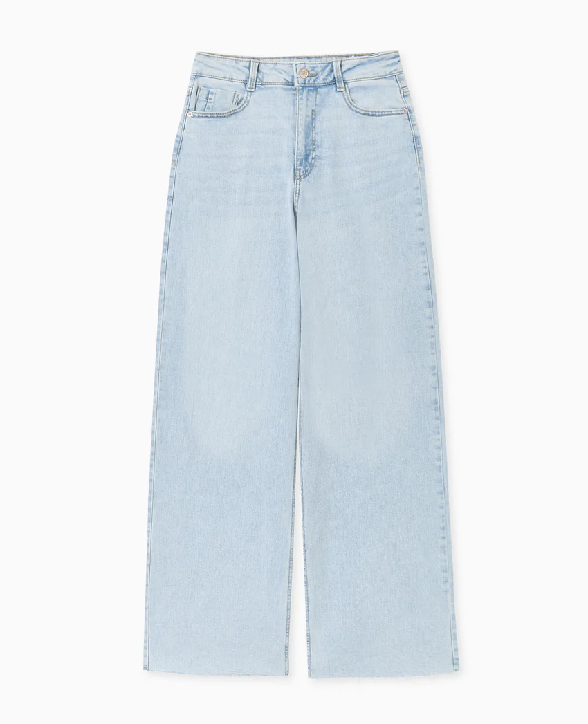 Pimkie J71-1 / Jean wide taille haute avec bas coupés