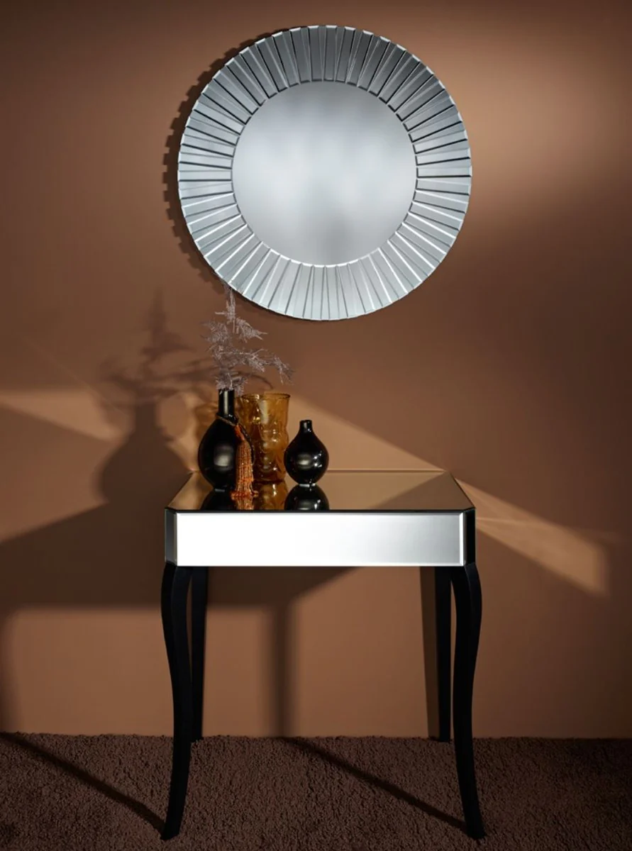 Luxury mirror glass side table with drawer 71 x 41 x H. 76 cm - Hotel Furniture