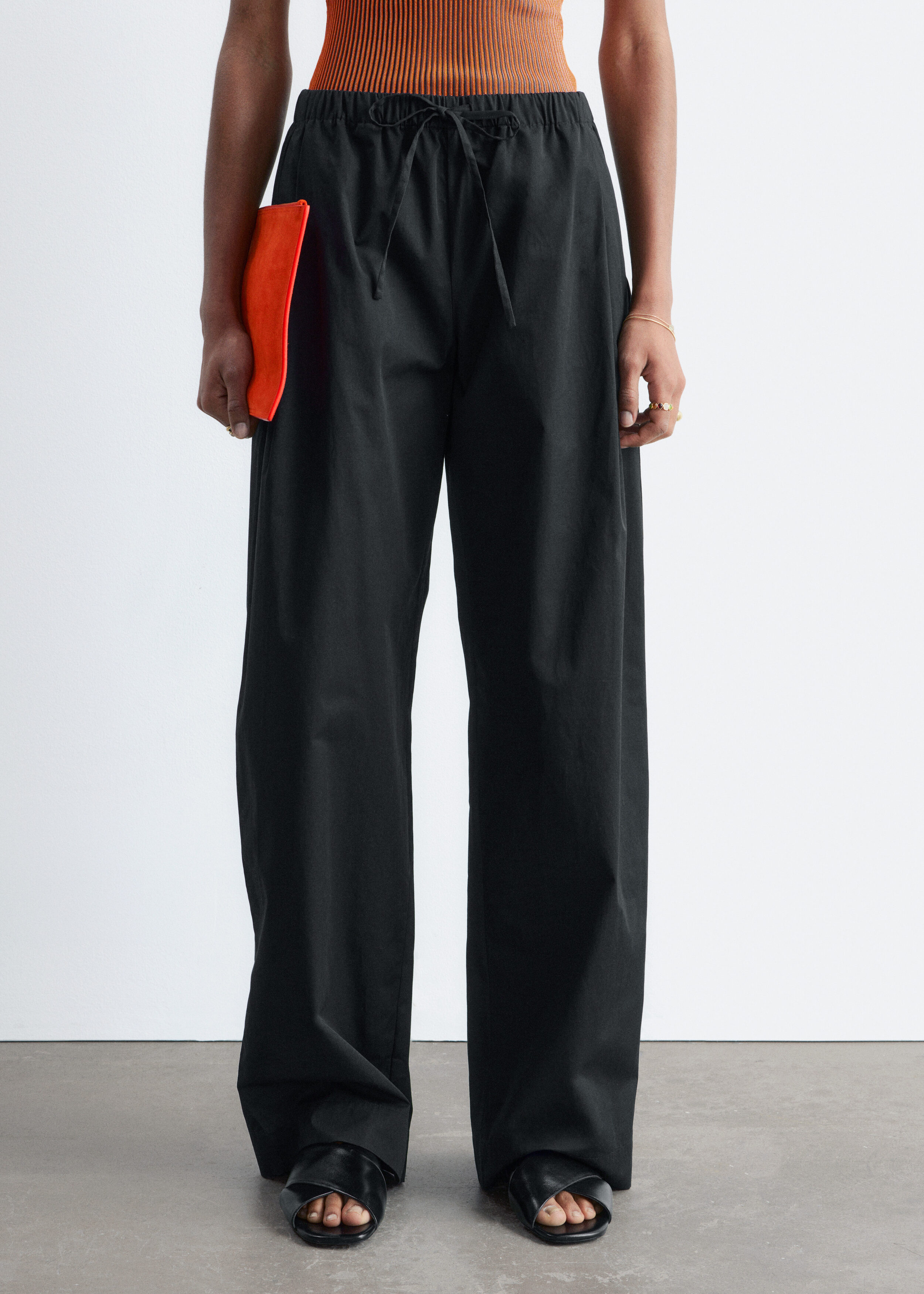 & Other Stories COTTON TWILL DRAWSTRING TROUSERS