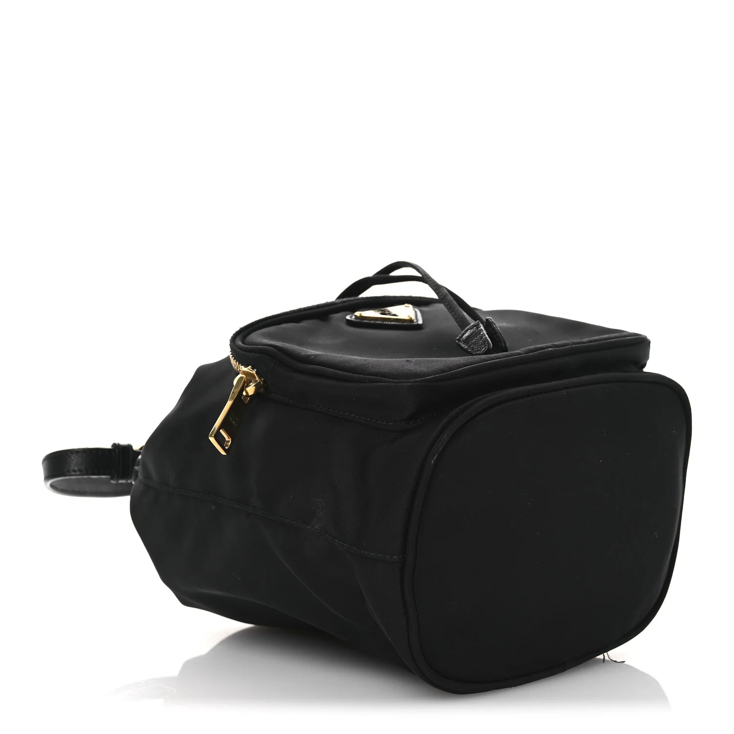 Saffiano Tessuto Nylon Mini Bucket Crossbody Bag Black - Top Club