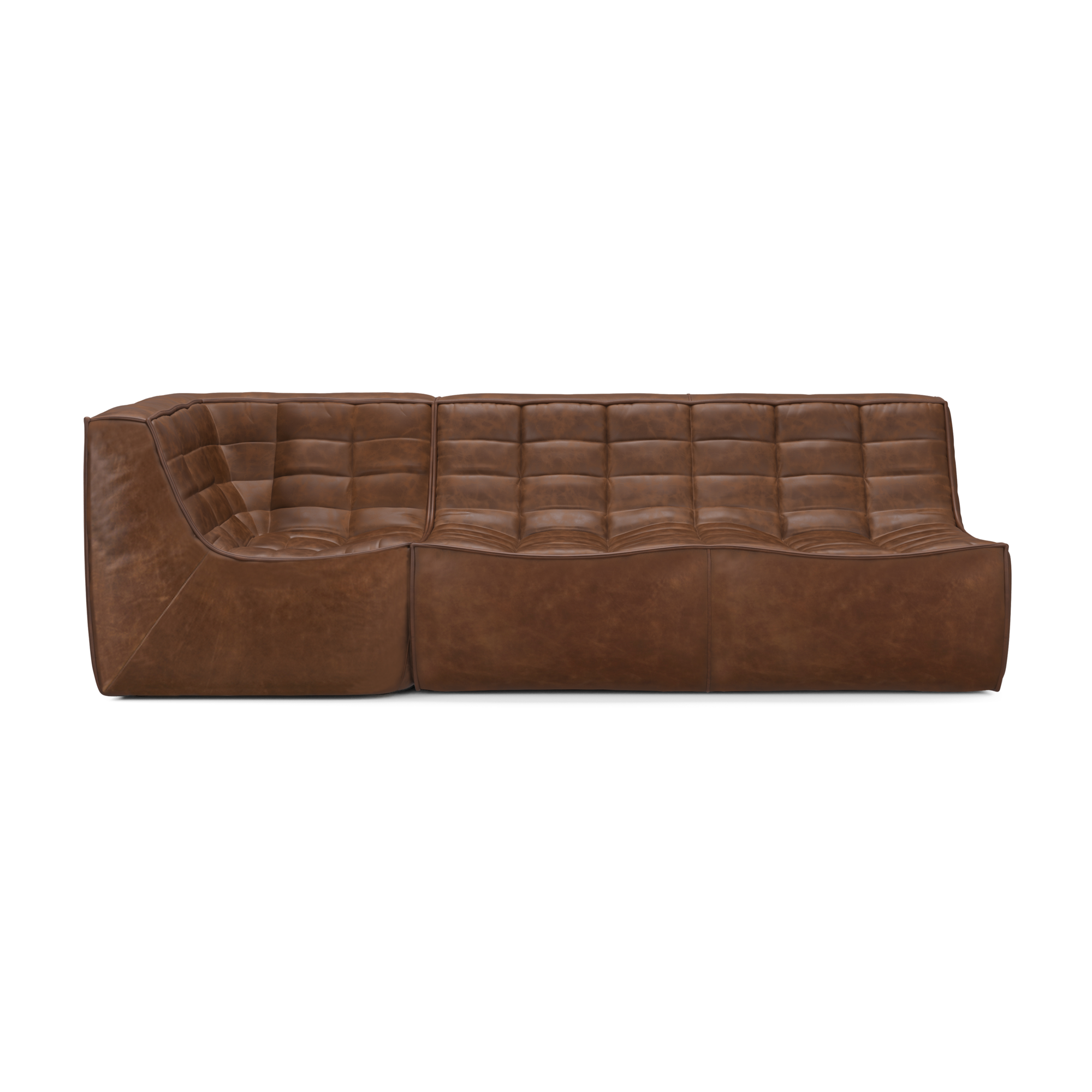 Modulaire bank N701 chestnut set 2 seat 90° rechte hoek