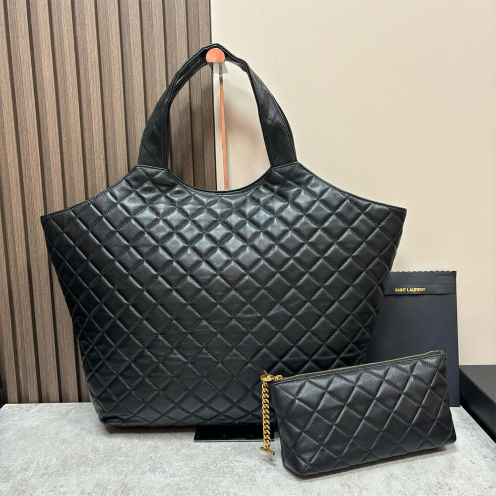 YSL ICARE MAXI SHOPPING BAG IN QUILTED LAMBSKIN(HIGH-END GRADE) - Top Club
